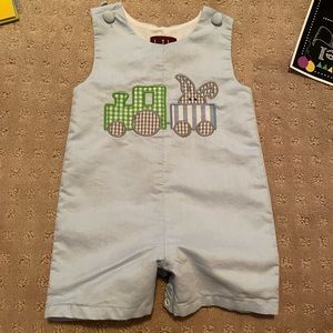 Blue Easter Romper/Jon Jon/overalls size 6-12 months